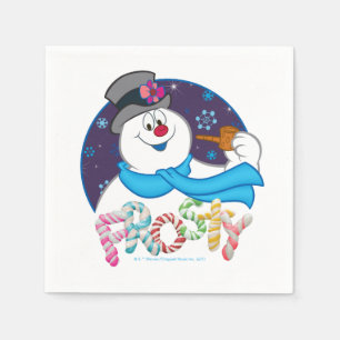 Frosty the Snowman™ Colorful Candy Cane Name Napkins
