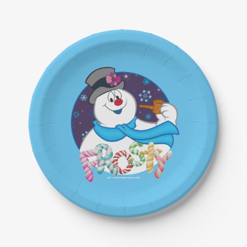 Frosty the Snowman  Colorful Candy Cane Name Paper Plates