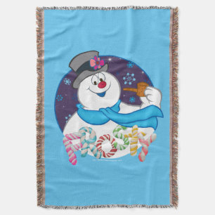 Frosty the Snowman™ Colorful Candy Cane Name Throw Blanket