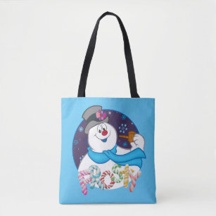 Snow Flakes Christmas Penguins Peppermint Candy Sticks shopping tote bag 