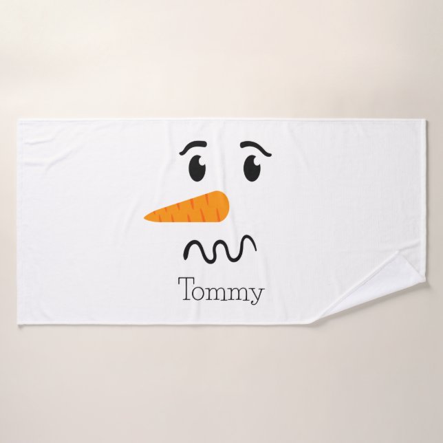 Frosty the Snowman Confuse Face Bath Towel (Bath Towel)