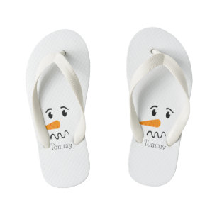 Frosty the Snowman Confuse Face Kid's Flip Flops