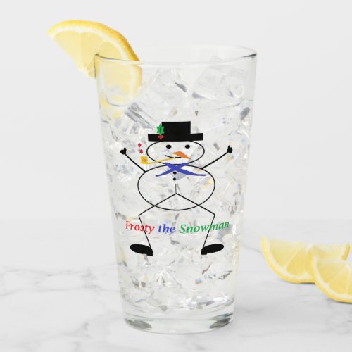 Frosty the Snowman Drinking Glass