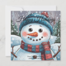 Frosty the Snowman Flat Holiday Card
