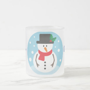 Frosty the Snowman Frosted Glass Coffee Mug