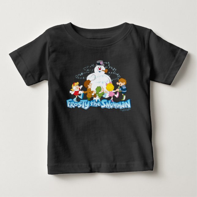 Frosty the Snowman™ | Frosty & Children Playing Baby T-Shirt (Front)