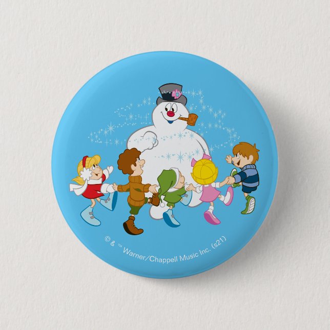 Frosty the Snowman™ | Frosty & Children Playing Button (Front)