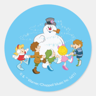 Frosty the Snowman™   Frosty & Children Playing Classic Round Sticker