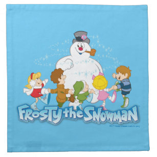 set of 4 Frosty The Snowman Cotton Cloth Napkins