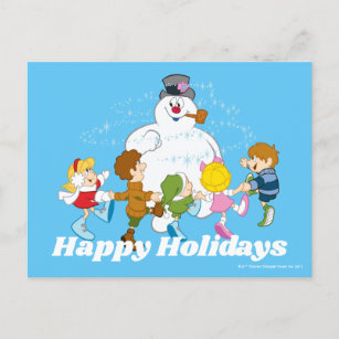 Frosty the Snowman™   Frosty & Children Playing Holiday Postcard