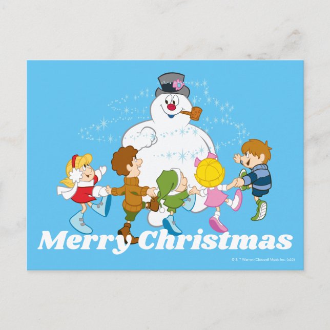 Frosty the Snowman™ | Frosty & Children Playing Holiday Postcard (Front)