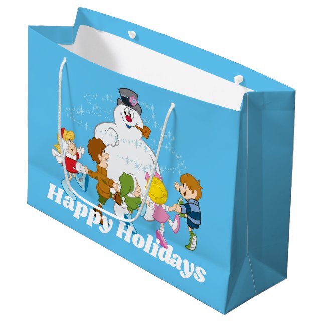 Frosty the Snowman™ | Frosty & Children Playing Large Gift Bag (Front Angled)