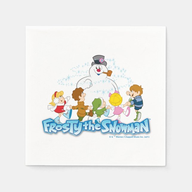 Frosty the Snowman™ | Frosty & Children Playing Napkins (Front)