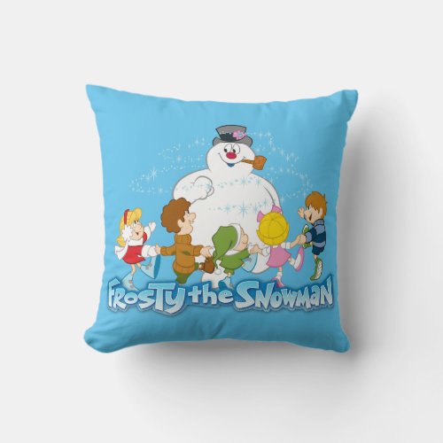 Frosty the Snowmanâ  Frosty  Children Playing Throw Pillow