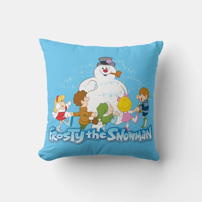 Frosty the Snowman™ | Frosty & Children Playing Throw Pillow (Front)