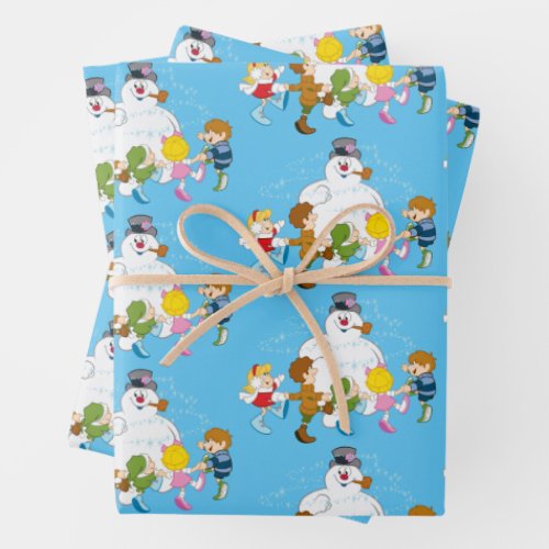 Frosty the Snowmanâ  Frosty  Children Playing Wrapping Paper Sheets