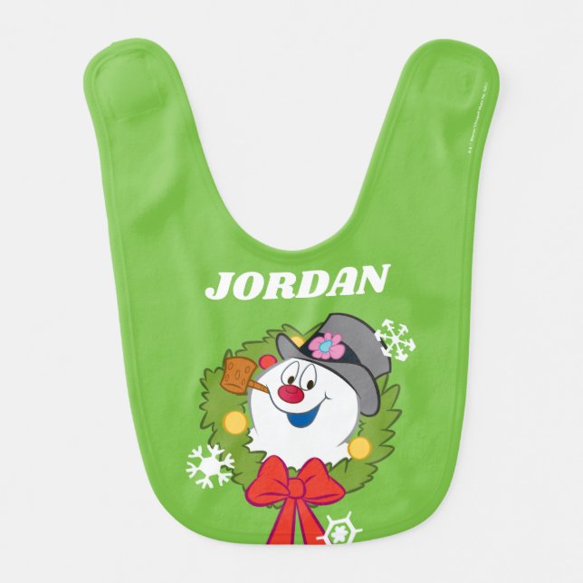 Frosty the Snowman™ | Frosty Holiday Wreath Baby Bib (Front)