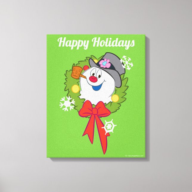 Frosty the Snowman™ | Frosty Holiday Wreath Canvas Print (Front)