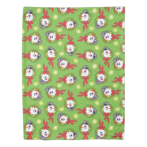 Frosty the Snowman  Frosty Holiday Wreath Duvet Cover