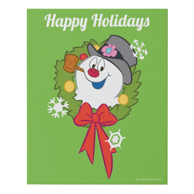 Frosty the Snowman™ | Frosty Holiday Wreath Faux Canvas Print (Front)