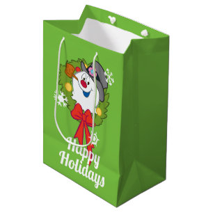 Frosty the Snowman™   Frosty Holiday Wreath Medium Gift Bag