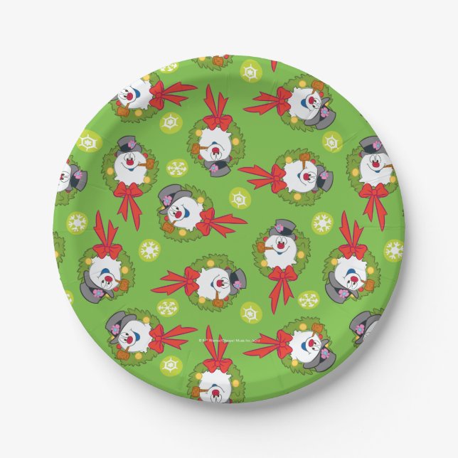 Frosty the Snowman™ | Frosty Holiday Wreath Paper Plates (Front)