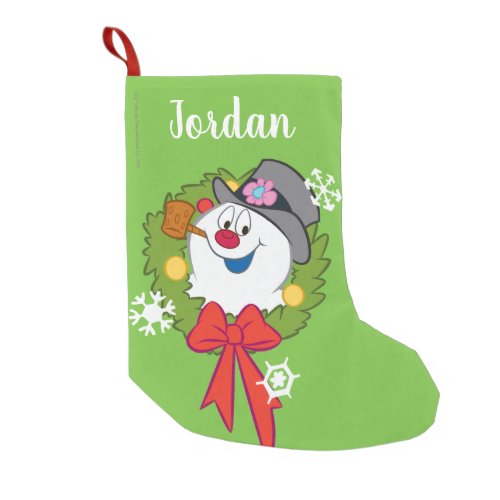 Frosty the Snowman  Frosty Holiday Wreath Small Christmas Stocking