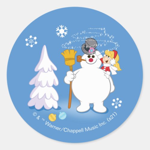 Frosty the Snowman  Frosty  Karen Winter Fun Classic Round Sticker