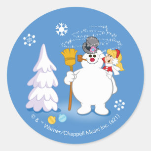 Frosty the Snowman™   Frosty & Karen Winter Fun Classic Round Sticker
