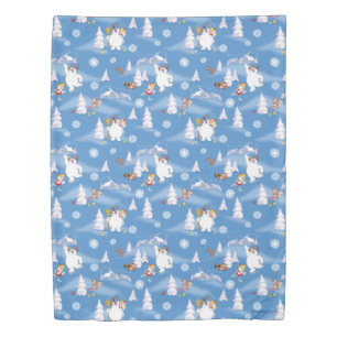 Frosty the Snowman™ Frosty & Karen Winter Fun Duvet Cover