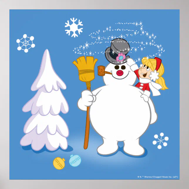 Frosty the Snowman™ | Frosty & Karen Winter Fun Poster | Zazzle