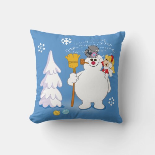 Frosty the Snowman  Frosty  Karen Winter Fun Throw Pillow