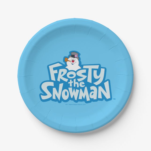 Frosty the Snowman™ | Frosty Stacked Logo Paper Plates (Front)
