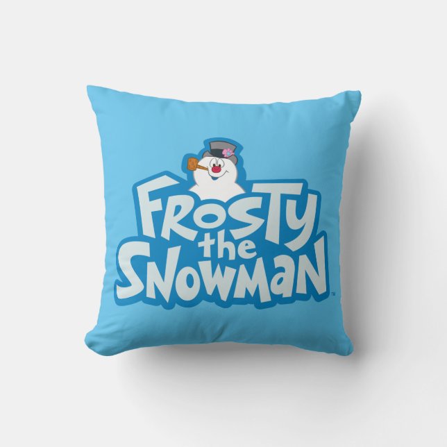 Frosty the Snowman™ | Frosty Stacked Logo Throw Pillow (Front)