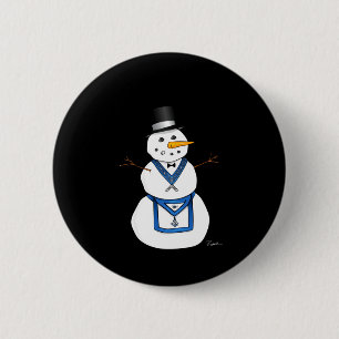 Frosty The Snowman Funny Masonic Holiday Christmas Button