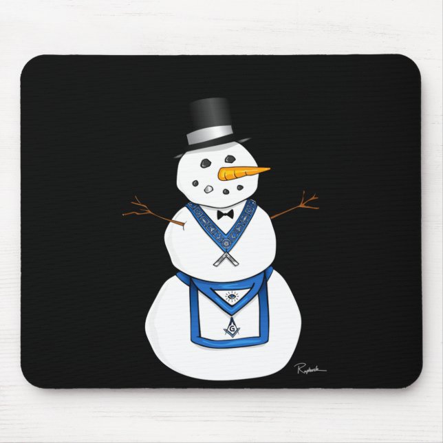 Frosty The Snowman Funny Masonic Holiday Christmas Mouse Pad (Front)