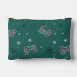 Frosty the Snowman Green Snowflake Pattern Accessory Pouch