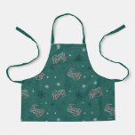 Frosty the Snowman Green Snowflake Pattern Apron