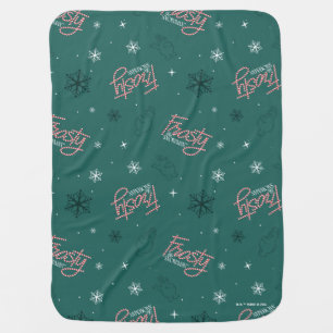 Frosty the Snowman Green Snowflake Pattern Baby Blanket