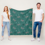 Frosty the Snowman Green Snowflake Pattern Fleece Blanket<br><div class="desc">Cozy up this holiday with Frosty the Snowman in this festive green snowflake pattern,  featuring Frosty waving amongst falling snow and his candy cane logo! Get this design on custom wrapping paper,  a cozy fleece blanket,  or party supplies! Shop this design on many more custom Zazzle products!</div>