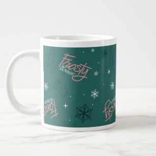 Frosty the Snowman Green Snowflake Pattern Giant Coffee Mug