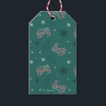 Frosty the Snowman Green Snowflake Pattern Gift Tags<br><div class="desc">Cozy up this holiday with Frosty the Snowman in this festive green snowflake pattern,  featuring Frosty waving amongst falling snow and his candy cane logo! Get this design on custom wrapping paper,  a cozy fleece blanket,  or party supplies! Shop this design on many more custom Zazzle products!</div>