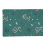 Frosty the Snowman Green Snowflake Pattern Placemat