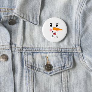 Frosty the Snowman Happy Face Button