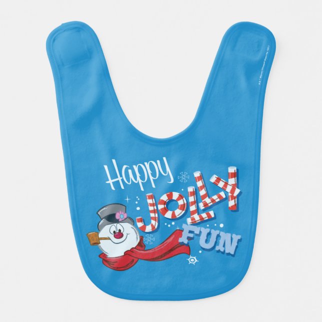 Frosty the Snowman™ | Happy Jolly Fun Baby Bib (Front)