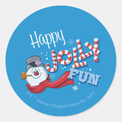Frosty the Snowman  Happy Jolly Fun Classic Round Sticker
