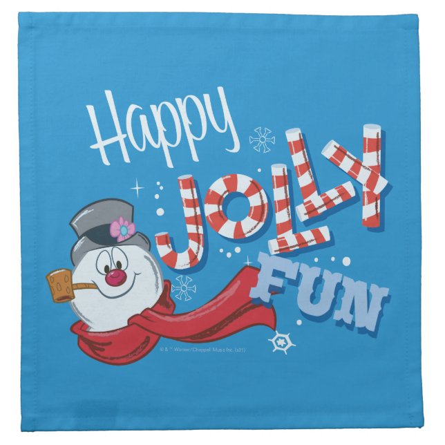 Frosty the Snowman™ | Happy Jolly Fun Cloth Napkin (Front)