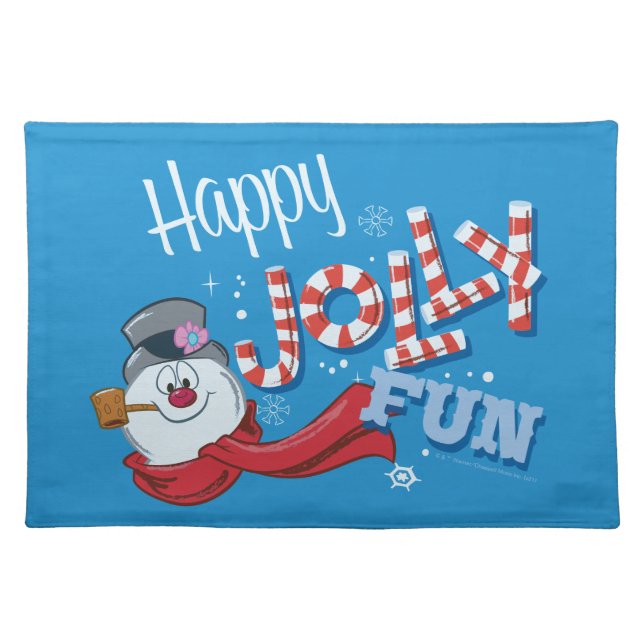 Frosty the Snowman™ | Happy Jolly Fun Cloth Placemat (Front)