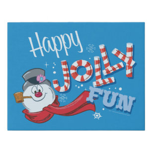 Frosty the Snowman™   Happy Jolly Fun Faux Canvas Print