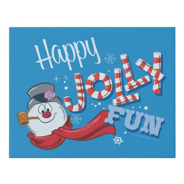 Frosty the Snowman™ | Happy Jolly Fun Faux Canvas Print (Front)